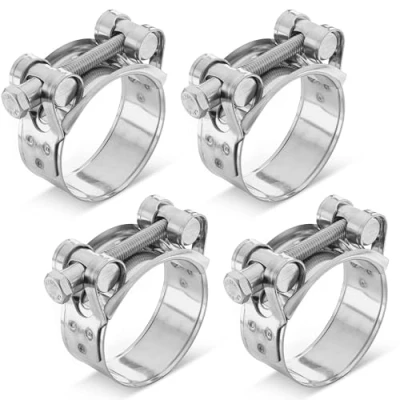 Immagine di Poppstar 2 pezzi Collare stringitubo a bullone in acciaio inox Morsetto Campo di serraggio 44 47mm, larghezza banda 22mm, W4
