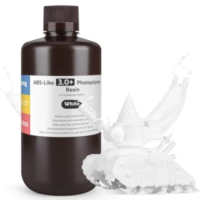 Immagine di ELEGOO Resina ABS Like 3.0 Plus 3.0+, LCD UV Rapida Alta Precisione, Non Brittle, Migliorata Forza e Durezza per LCD/DLP Stampante 3D Fotopolimerica, Bianco 1000G