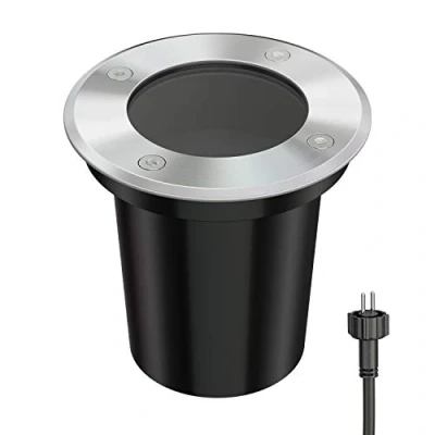 Immagine di ledscom.de Lampada da incasso a pavimento BOJA per esterni, IP67, acciaio inox, rotonda, 108mm Ø, 1x GU5.3 max. 15W, luce sentiero, terra, faretto giardino, esterno,