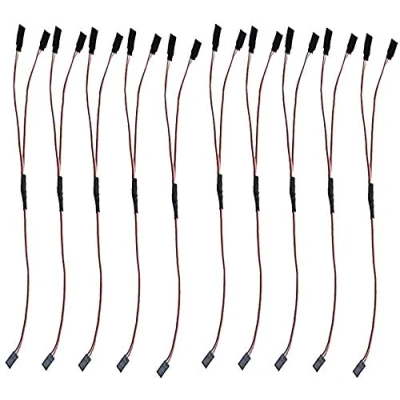 Immagine di 10pcs 20cm Cavo di prolunga servo a 3 Pin Y Harness RC Splitter Adattatore (1 Spina JR Maschio 2 Femmina Futaba)