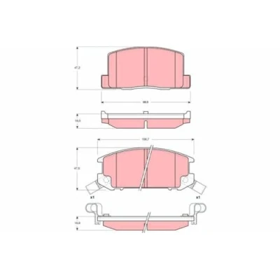 Immagine di TRW GDB3058 Kit pastiglie freno con segnalatore acustico usura TOYOTA: MR2 II Coupe, III Cabrio, I Coupe