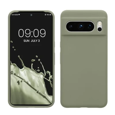 Immagine di kwmobile Cover per Google Pixel 8 Pro Custodia Back Case Smartphone in Silicone TPU Protezione Gommata verde grigio