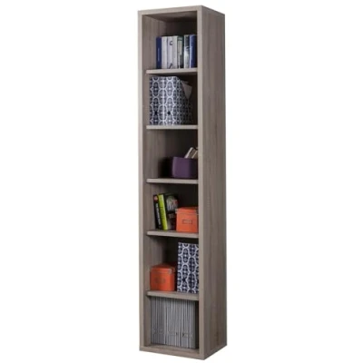 Immagine di Composad Libreria Alta della Linea DISEGNO Con 5 Ripiani Regolabili, Scaffale, Mobile Colonna, (LxAxP) 44x217,50x35,70 cm, Colore Rovere, Studio, Soggiorno, Ufficio, Made in Italy