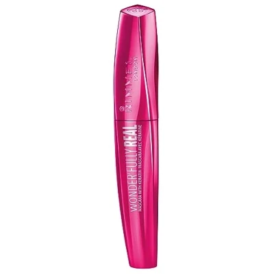 Immagine di Rimmel London Mascara Allungante Wonder&#039;Fully Real con Fibre in Nylon, Volume e Lunghezza Effetto Ciglia Finte, 11 ml, Nero