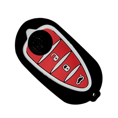 Immagine di Happyit Custodia in silicone per chiave elettronica dell’auto (telecomando a 3 pulsanti), Alfa Myth 159 GTO, Giulietta Romeo 4C GTA m38 Nero