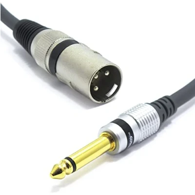 Immagine di VITALCO XLR Maschio a Jack 6.3mm Mono Cavo per Microfono 3m 6.3 TS Audio 3 Pin Connettore Adattatore