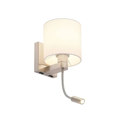 Immagine di Lucande applique Brinja, flessibile, lampada da lettura, bianco, E27