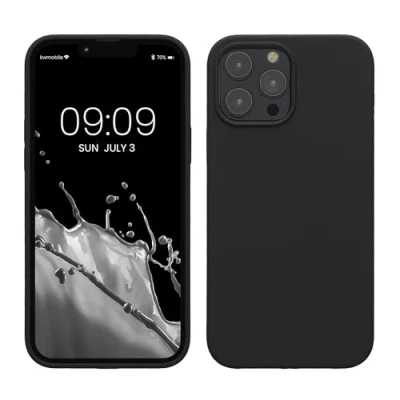 Immagine di kwmobile Cover per Apple iPhone 13 Pro Max Custodia Back Case Smartphone in Silicone TPU Protezione Gommata nero matt