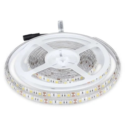 Immagine di V TAC Striscia Led da Esterno IP65 Impermeabile 11W 5 Metri di Lunghezza SMD 5050 Alta Luminosità Luce 3000K Bianco Caldo Strisce Strip Adesiva e Copertura in Silicone 12 Volt