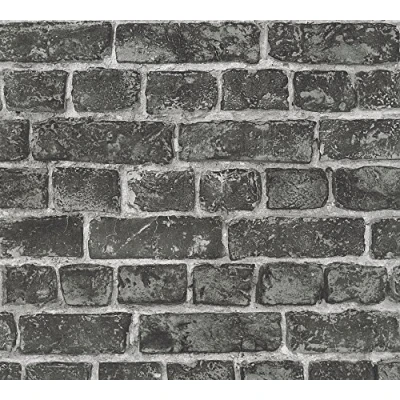 Immagine di A.S. Création Carta da parati Mattoni Elements tessuto non 10.05 m x 0.53 Nero Grigio Prodotto in Germania 306822 30682 2