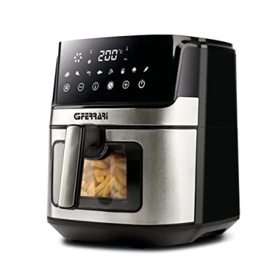 Immagine di G3 Ferrari G10167 Friggisano Visual Friggitrice ad Aria, 1700W, 6,5 Litri, 8 Programmi, Display Digitale, BPA/PFOA Safe, Timer, Luce interna, Ricettario incluso