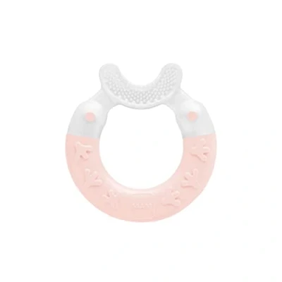 Immagine di MAM Massaggiagengive Bite &amp; Brush, aiuto dentale per bambini lenisce le gengive, supporta la cura con setole extra morbide, dai 3 mesi in su, rosa, 1 pezzo (confezione da 1)
