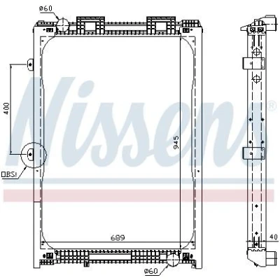 Immagine di NISSENS 62870A Radiatore motore Alluminio 945 689 40 con telaio Alette di raffreddamento saldate