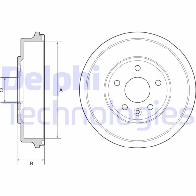 Immagine di DELPHI BF556 Freni a Tamburo senza anello sensore ABS, cuscinetto ruota, supporto 274