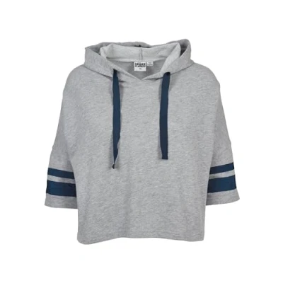 Immagine di Urban Classics Ladies Taped Short Sleeve Hoody Felpa con cappuccio, Donna, Taglia: Small, Grey/navy