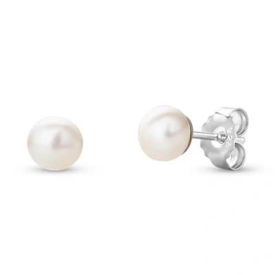 Immagine di Miore Orecchini Donna con Perle Coltivate d&#039;Acqua Dolce in Argento 925 Rodiato. Piccoli a Lobo Classici anallergici, Chiusura perno passante e farfalla.