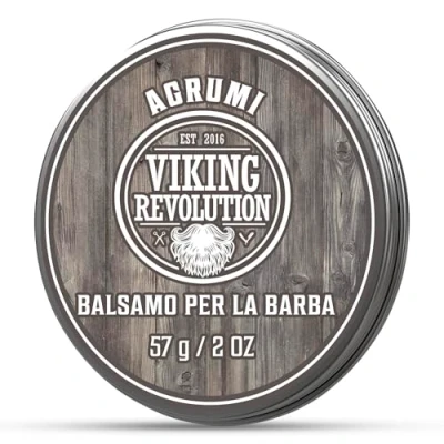 Immagine di Viking Revolution Beard Balm All Natural Grooming Treatment with Argan Oil &amp; Mango Butter Strengthens Softens Beards Mustaches Citrus Scent Leave in Conditioner Wax for Men 1 Pack