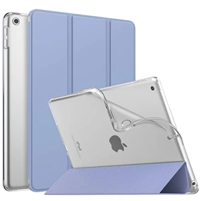 Immagine di MoKo Cover per Nuovo iPad 10,2&quot; 9a Gen. 2021 / 8a 2020 7a 2019, Custodia Ultra Sottile Leggero Tri fold Auto Sveglia/Sonno con Retro Semi trasparente in TPU, Lavanda