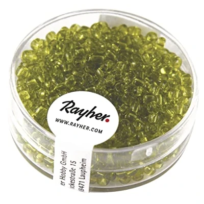 Immagine di Rayher Perline Vetro, 2,6 Mm Ø, Trasparenti, Verde Chiaro, Scatolina 17G, 1405711