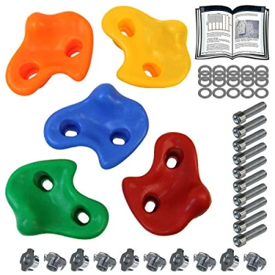 Immagine di ALPIDEX Prese da Arrampicata per Bambini, Portata Fino a 200 kg, Incluso Materiale di Fissaggio 5 Pezzi
