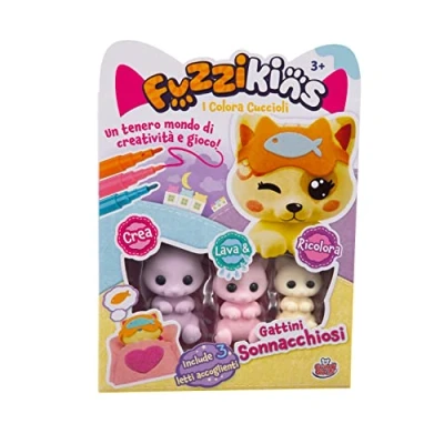 Immagine di Grandi Giochi Fuzzikins I Colora Cuccioli, Gattini Sonnacchiosi, cuccioli da colorare, lavare e ricolorare FUZ00007