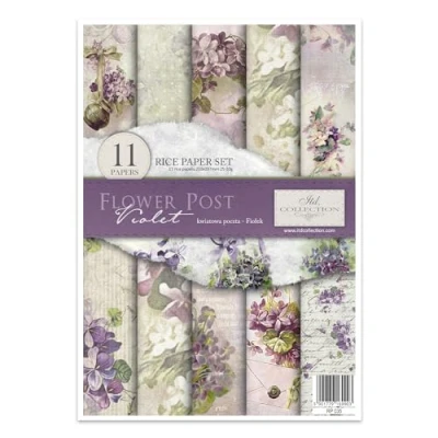 Immagine di ITD Collection Carta di Riso, Multicolore (Flower Post Violet), 29.7 x 21 cm
