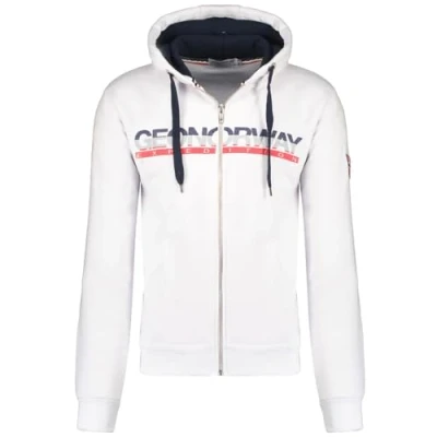 Immagine di Geographical Norway Gordo Men Felpa con Cappuccio, Bianco, XXL Uomo