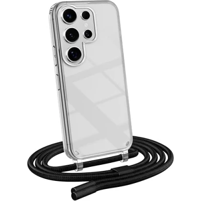 Immagine di MyGadget Cover per Samsung Galaxy S24 Ultra Custodia con Corda Case Trasparente Antiurto Laccio Tracolla Practical Stylish Nero
