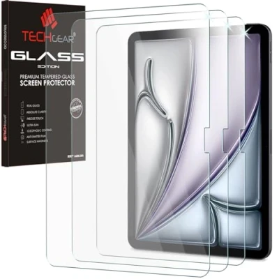 Immagine di TECHGEAR Proteggi schermo in vetro temperato per iPad Air 13&quot; 2024, durezza 9H, trasparenza HD, antigraffio, senza bolle, realizzate Apple da (M2)