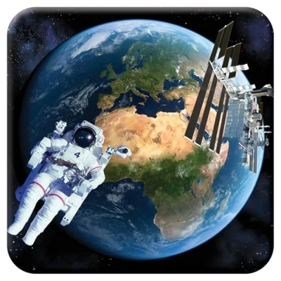 Immagine di 3D LiveLife Sottobicchiere di Sughero La Terra dallo Spazio Deluxebase. Lenticolare in a tema Astronomia. Tappetino antiscivolo con opera d&#039;arte dell&#039;artista David Penfound