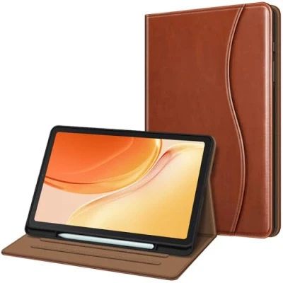 Immagine di FINTIE Custodia per Samsung Galaxy Tab S6 Lite 10.4&#039;&#039; 2024/2022/2020 (SM P620/P625/P613/P619/P610/P615) con S Pen Holder [SlimShell] Multi angli Leggero Morbida TPU Cover Case, Marrone