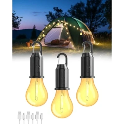 Immagine di Lampada Campeggio Ricaricabile, Luce a LED, Lanterna da Campeggio, 3 modalità di Luminosità Regolabile Portatile per Tenda, Emergenza, pezzi