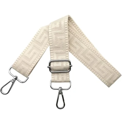 Immagine di Tracolla Regolabile per Borsa Donna Colorate Cinghia a Spalla di Ricambio Larga 3.8cm con Argento Moschettoni, Borsette, Crossbody, Beige puro