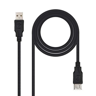 Immagine di Nanocable 10.01.0204 Bk Cavo Prolunga USB 2.0, Tipo A/M A/F, Maschio Femmina, Nero, 3 Ms