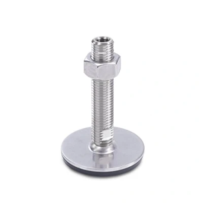 Immagine di Ganter Normelemente GN 41 40 M16 150 D3 UK Piedini Regolabili in Acciaio Inox Gomma Vulcanizzata, Argento, Gewinde d2: M16X150