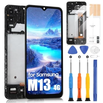 Immagine di per Samsung Galaxy M13 4G LCD Display, SM M135F, M135F/DSN Schermo Touchscreen Digitazer Full Assembly Sostituzione con Riparazione Kit