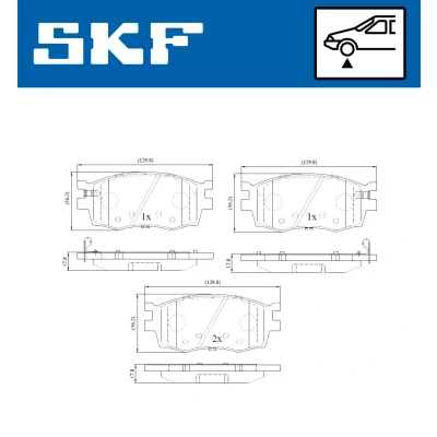 Immagine di SKF VKBP 80201 A Kit pastiglie freno con segnalatore acustico usura