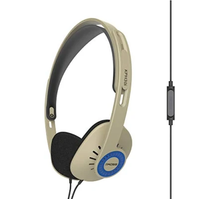 Immagine di Koss KPH30iRB Cuffie on ear, microfono in linea e telecomando touch, design con profilo D, cablate spina da 3,5 mm, colore beige ritmo