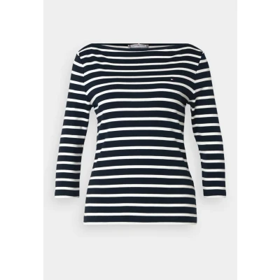 Immagine di Tommy Hilfiger NEW CODY SLIM BOAT 3/4 Maglietta a manica lunga, Donna, Taglia: XXS, Desert sky/ecru
