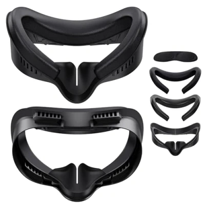Immagine di Face Cover Pad Facial Interface per Meta/Oculus Quest 3S, VR, supporto interfaccia viso in pelle PU, copertura del viso, compatibile con ricambio il Quest3S (nero)