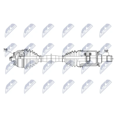 Immagine di NTY NPW BM 251 Albero motore / Semiasse Assale anteriore Sx 604mm Trasmissione automatica