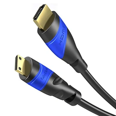 Immagine di KabelDirekt Cavo Mini HDMI, Struttura infrangibile 2m (da HDMI a bidirezionale, 4K@60Hz per Ultra HD, 2.0/1.4, High Speed con Ethernet, Tablet/Fotocamere/videocamere, Nero)