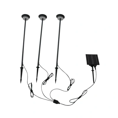 Immagine di Lampada LED solare Lyris di Lindby, set 3, nero, alluminio, 3.000K