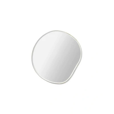 Immagine di ferm LIVING specchio da parete Pond S, ottone, Ø 50 cm, vetro, legno