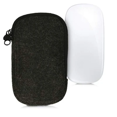 Immagine di kwmobile Custodia in Feltro con Zip Compatibile Apple Magic Mouse 1/2 Astuccio Porta PC Sacchetto Cerniera Borsa