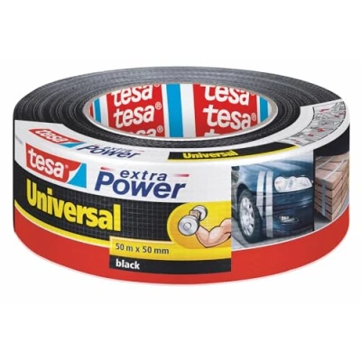 Immagine di Tesa Extra Power Universale Nastro Telato per Riparazioni, Fissaggio, Imballaggio, Marcatura e Sigillatura Nero 50 m x mm