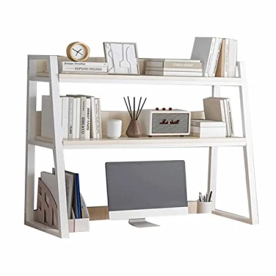Immagine di 2 Livelli Libreria Da Scrivania Appoggio, Organizer Regolabile, Organizzatore Fai Te, Scaffale Scrivania, Per Ufficio, Studio, Cucina, Camera Letto ( Color :