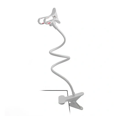 Immagine di System S supporto universale per cellulare flessibile da tavolo e letto, a collo di cigno, braccio smartphone telefono cellulare, bianco