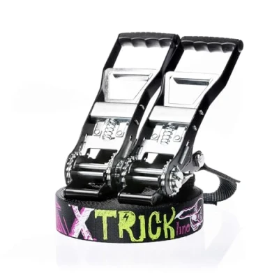 Immagine di SPIDER SLACKLINE Kit Trick Line Fettuccia da 30 mt con due cricchetti, proteggi albero, sling 1T 3M, 2M, grilli 1,5T 12 mm e bag Per esperti