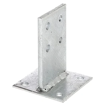 Immagine di Alberts 215538 Staffa portapalo a T, da avvitare o per posa in opera nel calcestruzzo, zincata caldo, Dimensioni piastra verticale 130 x 80 mm